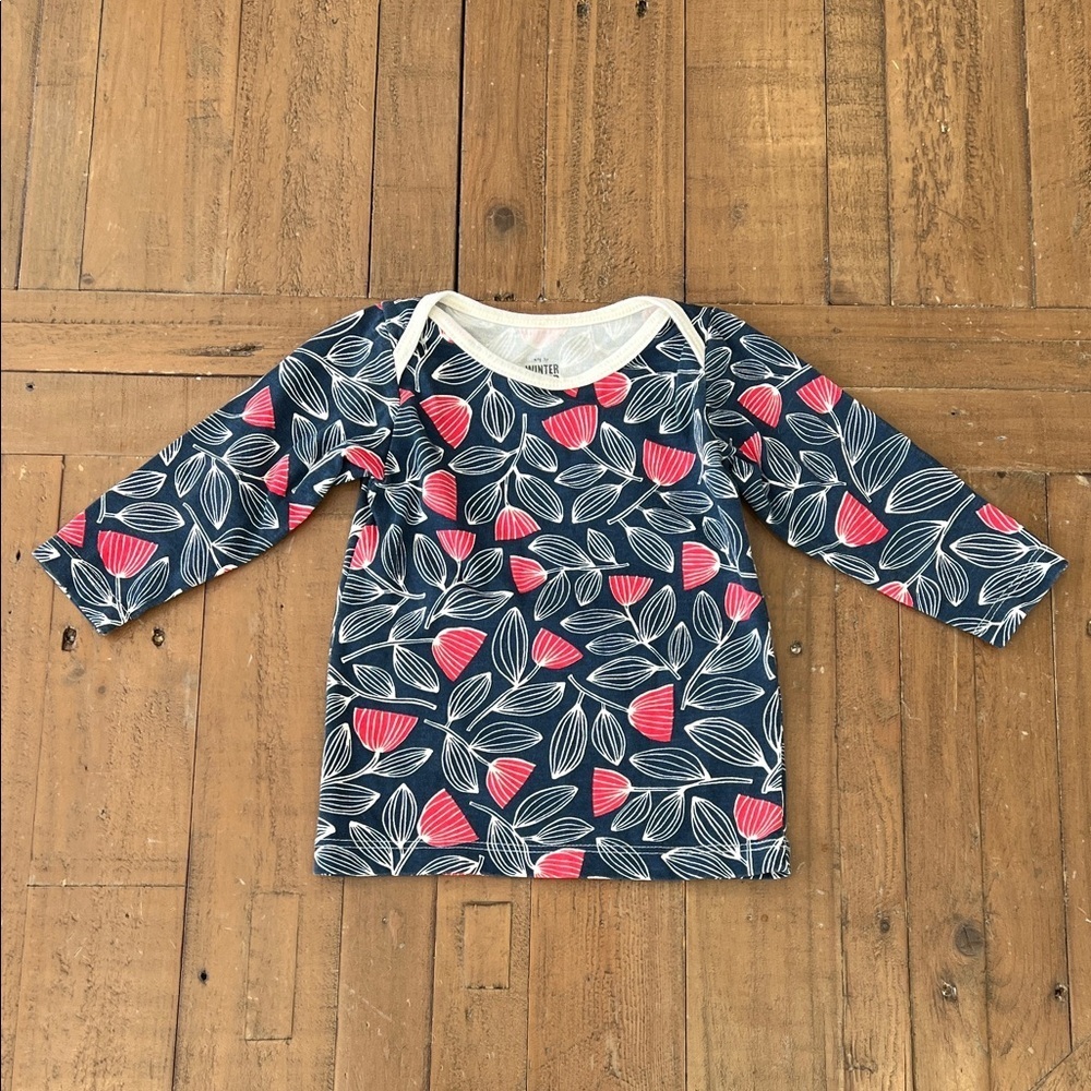 Winter water factory Stockholm organic navy floral shirt dress 6 months nwot